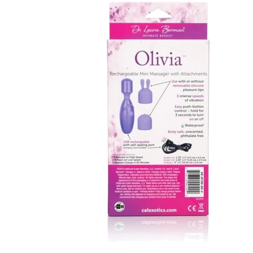 Dr. Laura Berman Olivia Rechargeable Mini Massager вибромассажер 10.25x2.5 см: Назначение Клиторальные