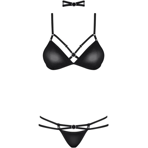 Сексуальный комплект из тонкой эко-кожи Obsessive 823-SET-1, L/XL фото 2
