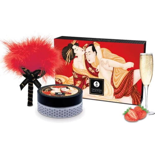 Массажная пудра Shunga Body Powder - Sparkling Strawberry Wine (75 грамм)