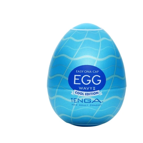 Мастурбатор-яйцо Tenga Egg Wavy II Cool с двойным волнистым рельефом и охлаждающим эффектом
