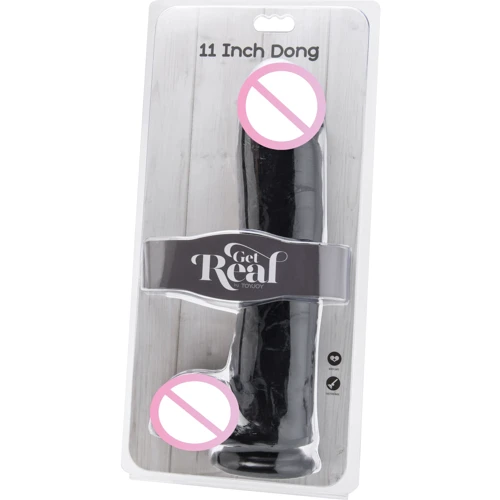 Большой фаллоимитатор Toy Joy Dildo 11 inch with Balls (черный): Назначение Вагинальные