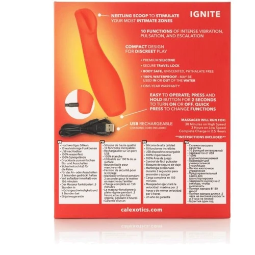 CalExotics Red Hot Ignite вибромассажер 13.25x3.25 см фото 7