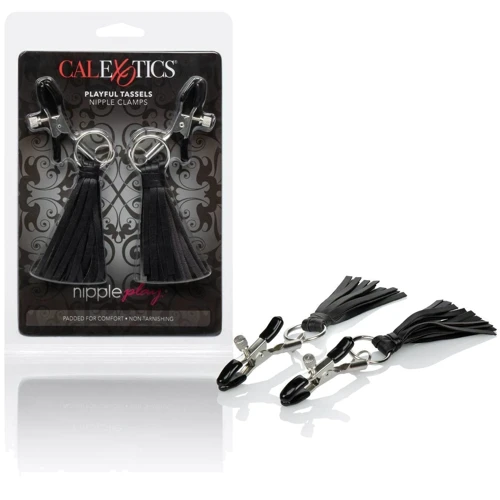 CalExotics Playful Tassels Nipple Clamps зажимы для сосков с кисточками, черный фото 4