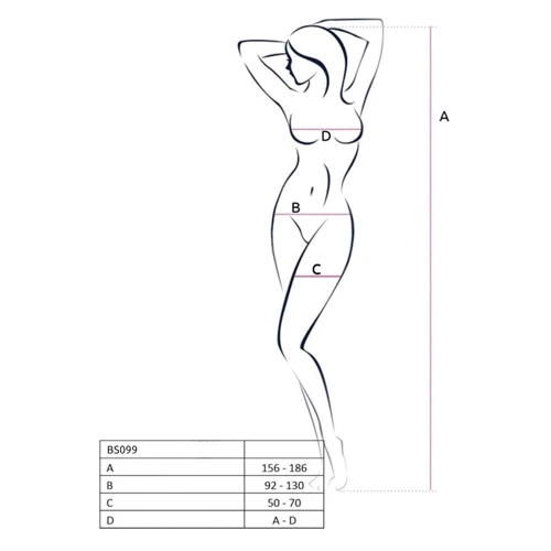 Бодістокінг із плетенням на грудях Passion BS099 One Size white: Вид Бодистокинг