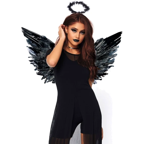 Крила чорного ангела Leg Avenue Angel Accessory Kit Black (крила, німб)