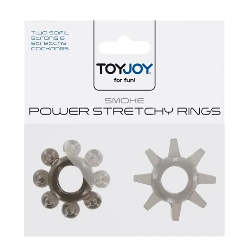 Набір каблучок на пеніс Toy Joy Power stretchy Rings Smoke (2 шт), 3006009936
