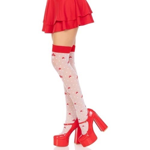Панчохи Leg Avenue Polka Dot Mushroom Thigh Highs One Size: Застосування На ноги