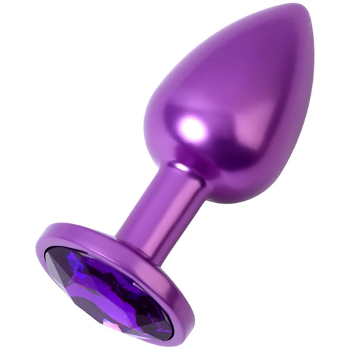 Анальная пробка с кристаллом Metal By Toyfa Purple Anal Plug Аmethyst