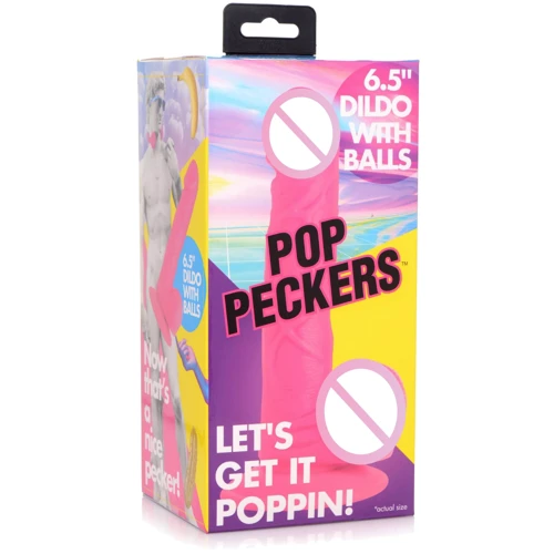Фаллоимитатор Pop Peckers 6.5" Dildo With Balls Pink: Наличие вибрации Нет