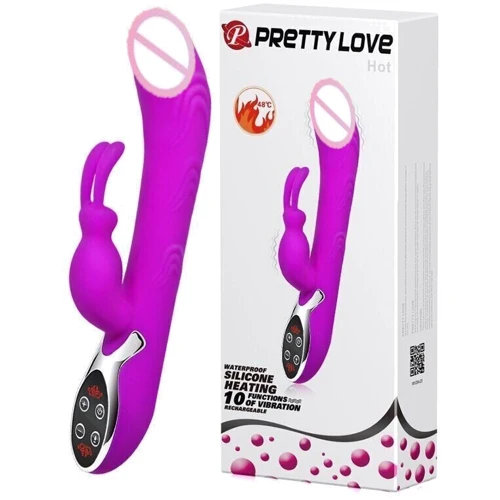 Вибратор с клиторальным стимулятором и функцией нагрева Pretty Love - HOT, BI-014109-1