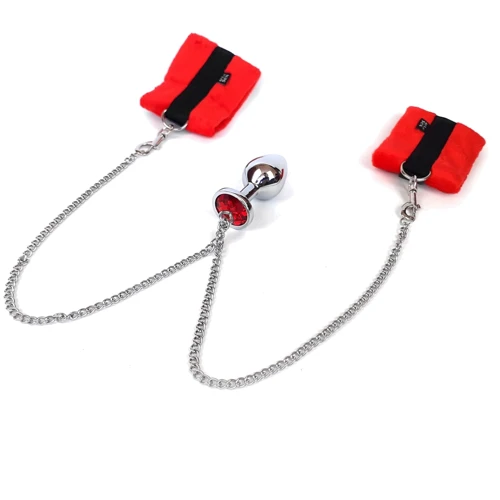 Наручники с металлической анальной пробкой Art of Sex Handcuffs with Metal Anal Plug size M Red: Производитель Art of Sex