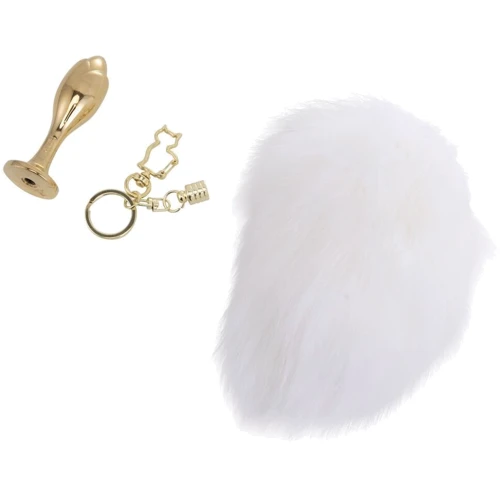 Анальная пробка Кроличий хвост LOCKINK SEVANDA White Bunny-Tail Anal Rose-shape Plug фото 7