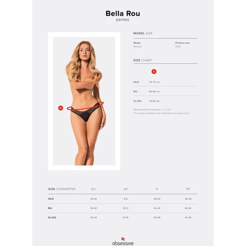 Трусики Obsessive Bella Rou black M/L: Применение На попу