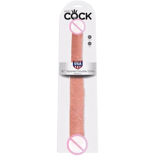 Двойной фаллоимитатор King Cock 16" Tapered Double Dildo, 40.6x4.3 см, телесный