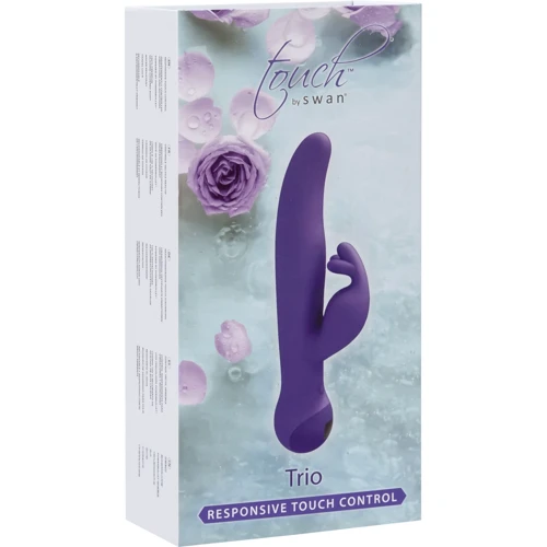 Вібратор-кролик із ротацією Touch by Swan - Trio Purple: Діаметр, см 3.8