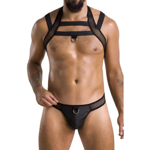 Соблазнительный комплект Passion 043 SET JACOB black XXL/XXXL