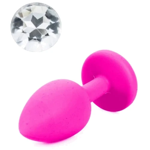 Силиконовая анальная пробка с кристаллом Silicon Pink 01 ( размер S ), SKN-SIL-PINK 01