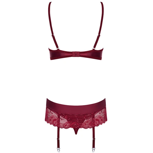 Комплект Obsessive Wonderia set, S / M, рубіновий фото 5
