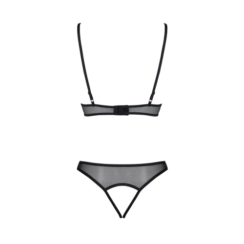 Комплект Passion Christa Set black L/XL: браллет с ажурным лифом и открытыми трусиками: Вид Комплекты