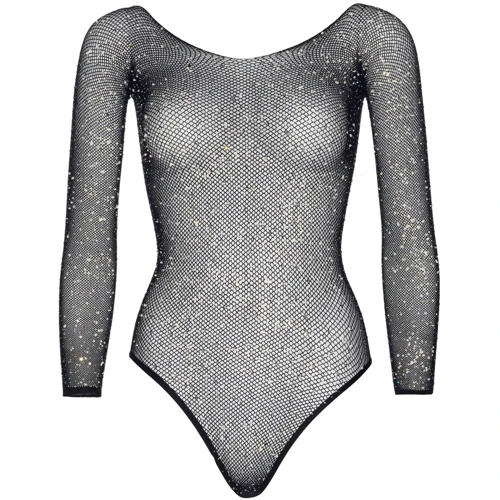 Боди Leg Avenue Crystalized fishnet bodysuit Black One Size: Декор Стразы