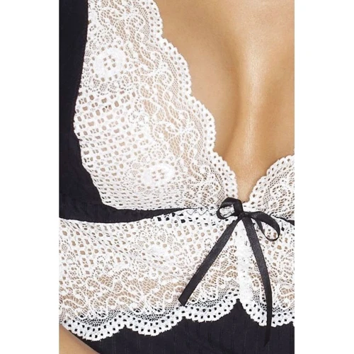 Пеньюар з мереживом Passion CAMILLE CHEMISE black 4XL / 5XL фото 3
