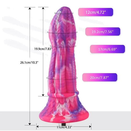 Фалоімітатор для секс-машин Hismith 10.3″ Silicone Monster Dildo Series, система кріплення KlicLok та присоска, діаметр 6.4 см, довжина 26.1 см: Тип Гиганты