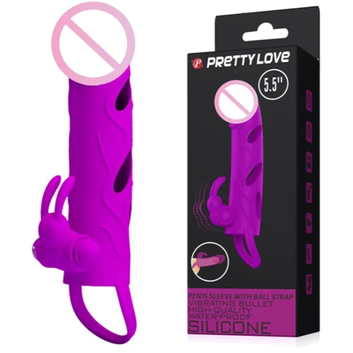 Насадка на член LYBAILE Pretty Love 5.5 "Vibrating Penis Sleeve Purple