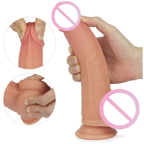 Вібратор з ротацією та підігрівом LoveToy Dual-Layered Silicone Nature Cock Anthony 8.5" Flesh: Тип управління кнопкове