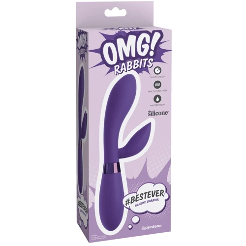 Вибратор Pipedream OMG! Rabbits #Bestever Silicone Vibrator Purple: Назначение Вагинальные