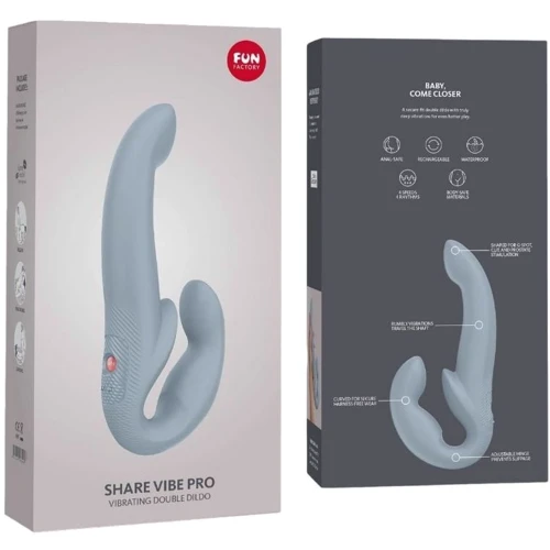 Безремневой страпон с вибрацией Fun Factory SHARE VIBE PRO cool grey: Для кого Для женщин