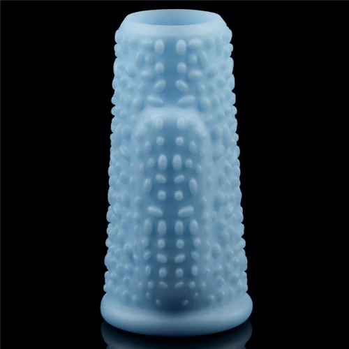 Насадка на член LoveToy Knights Ring Vibrating Drip Blue: Наличие вибрации Есть