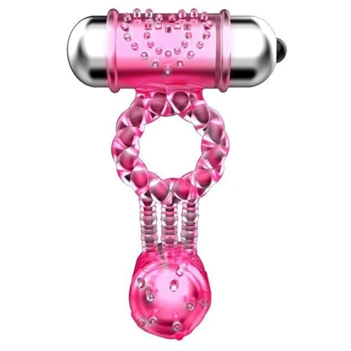 Эрекционное вибро кольцо с стимулятором клитора Sweet Vibration Ring, BI-014080: Цвет розовый