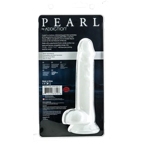 Жемчужный фаллоимитатор на присоске ADDICTION — Pearl by Addiction 7,5″ Dong, вибропуля в подарок: Тип Реалистичные