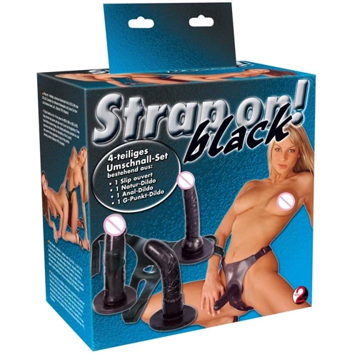 Набор из трех фаллоимитаторов на трусиках Orion Strap-on! Black: Для кого Для женщин