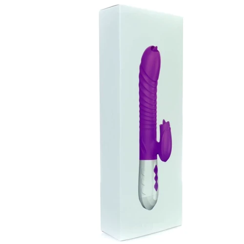 Вибратор BOSS FoxShow Silicone Heating and Thrusting Vibrator Purple: Диаметр, см 3.7