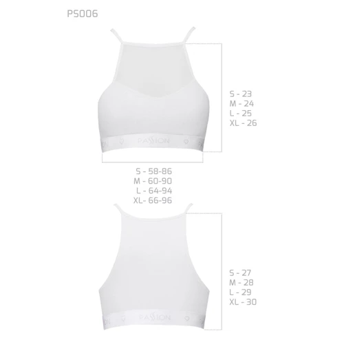 Спортивный топ с прозрачной вставкой Passion PS006 TOP white, size XL: Вид Топы
