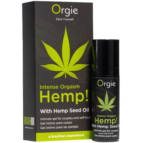 Возбуждающий гель для пар Orgie Hemp! Intense Orgasm, 15 мл, тепло-холод, эффект сильной вибрации