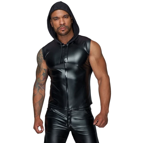 Безрукавка з капюшоном Noir Handmade H062 Hooded Shirt Black, S: Декор Молния