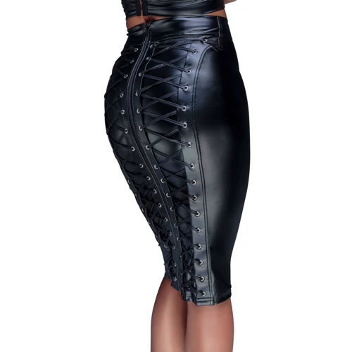Юбка Noir Handmade F152 Powerwetlook pencil skirt Вlack, XL