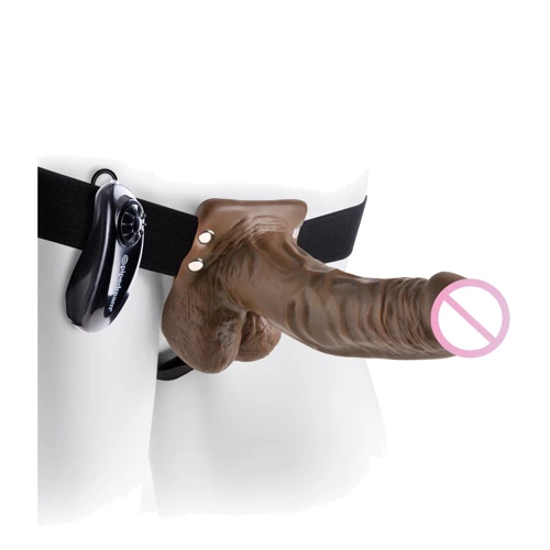 Страпон Fetish Fantasy Series 7 "Vibrating Hollow Strap-On with Balls 18x4.3 см: Для кого для пари