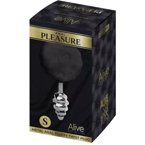Металлическая анальная пробка Кроличий хвостик Alive Fluffly Twist Plug S Black: Для кого Унисекс
