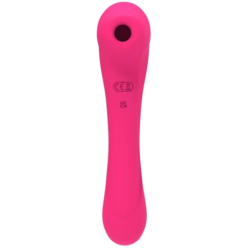 Вібратор та вакуумний кліторальний стимулятор 2-в-1 Alive Quiver Magenta Pink (оновлена модель): Тип і форма Двусторонние