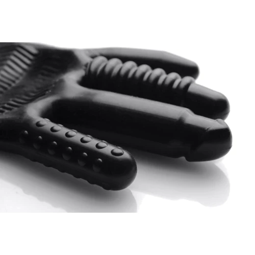 Перчатка с разными текстурами Master Series Pleasure Poker Textured Glove: Цвет черный