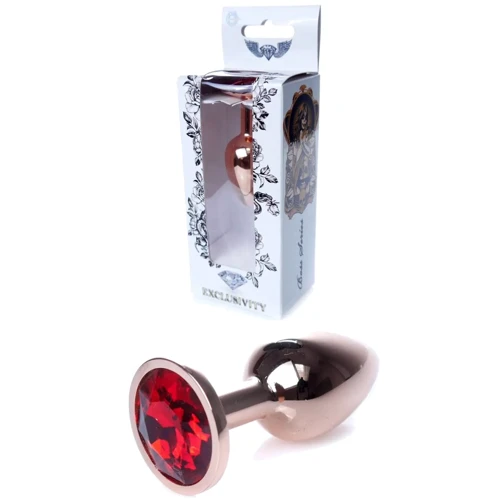 Анальна пробка із кристалом BOSS of TOYS Boss Series - Jewellery Red Gold PLUG Red S, BS6400109