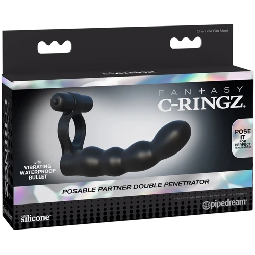 Насадки для двойного проникновения Pipedream Fantasy C-Ringz Posable Partner Double Penetrator (PD593023): Для кого Для мужчин