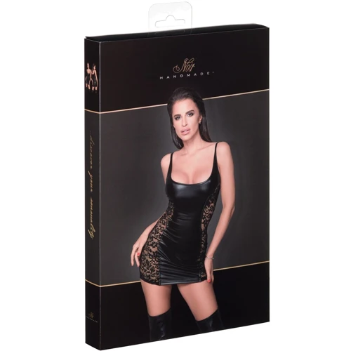Сукня Noir Handmade F229 Powerwetlook dress with lace inserts Вlack, S: Матеріал Полиамид