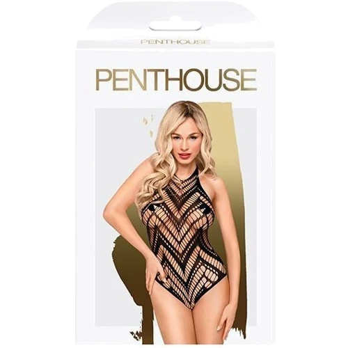 Боди с геометрическим орнаментом Penthouse - Go Hotter Black S/L: Применение На тело