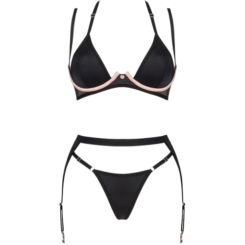 Комплект белья Obsessive Selinne 3-pcs set M/L Black: Для кого Для женщин