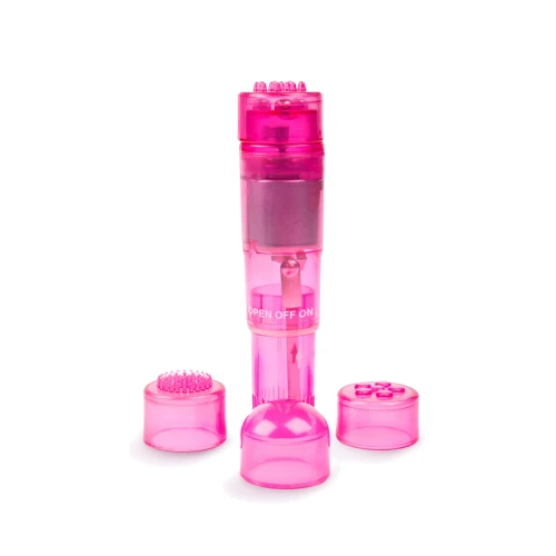 Компактний вібратор з насадками Brazzers VV020, 10х2.5 см