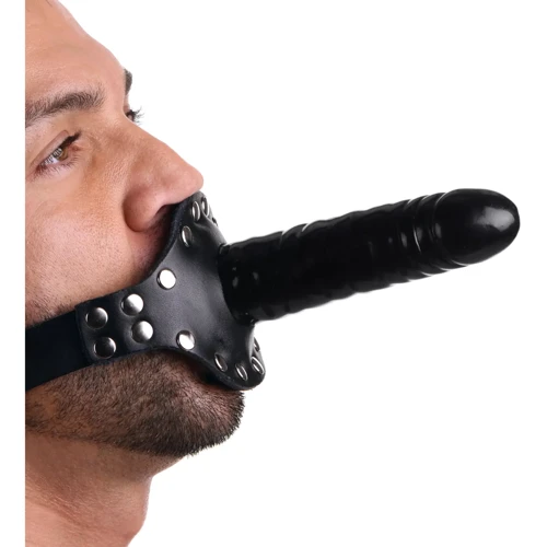 Кляп с фаллоимитатором Strict Leather Ride Me Mouth Gag: Цвет черный